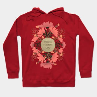 Happy mother's day floral - coral and beige Hoodie